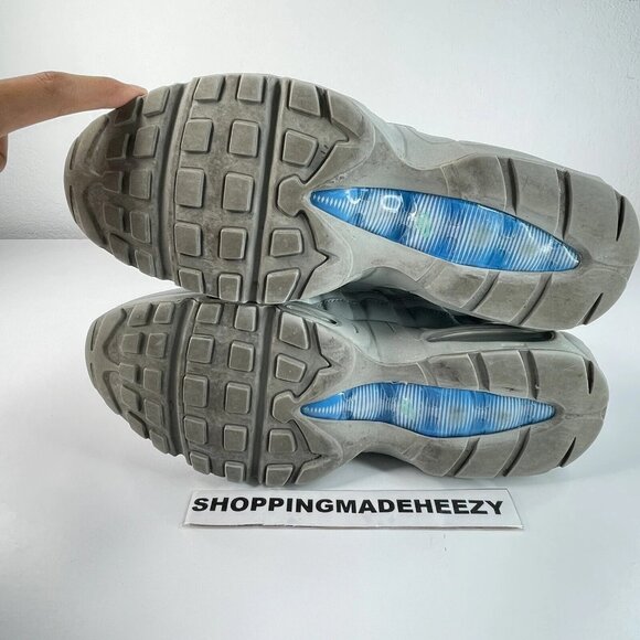 [US 11.5] NIKE AIR MAX 95 Essential Clear Emerald Running Shoes White Teal - Picture 9 of 12